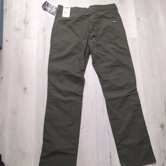 NWT Dickies Pants Mens 34 Green Flex Ripstop Range Pants Dikies Relaxed Fit - Picture 3 of 4